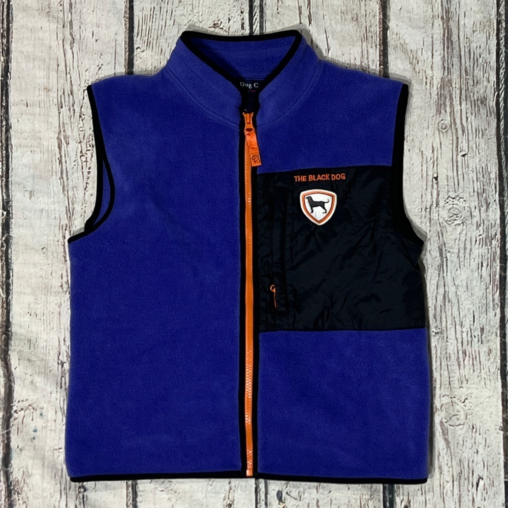 The Black Dog Zip Up Vest Coat Boys Kids Youth Outerwear